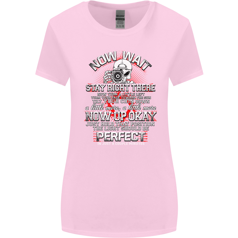 Photography Now Wait Photographer Funny Womens Wider Cut T-Shirt Light Pink