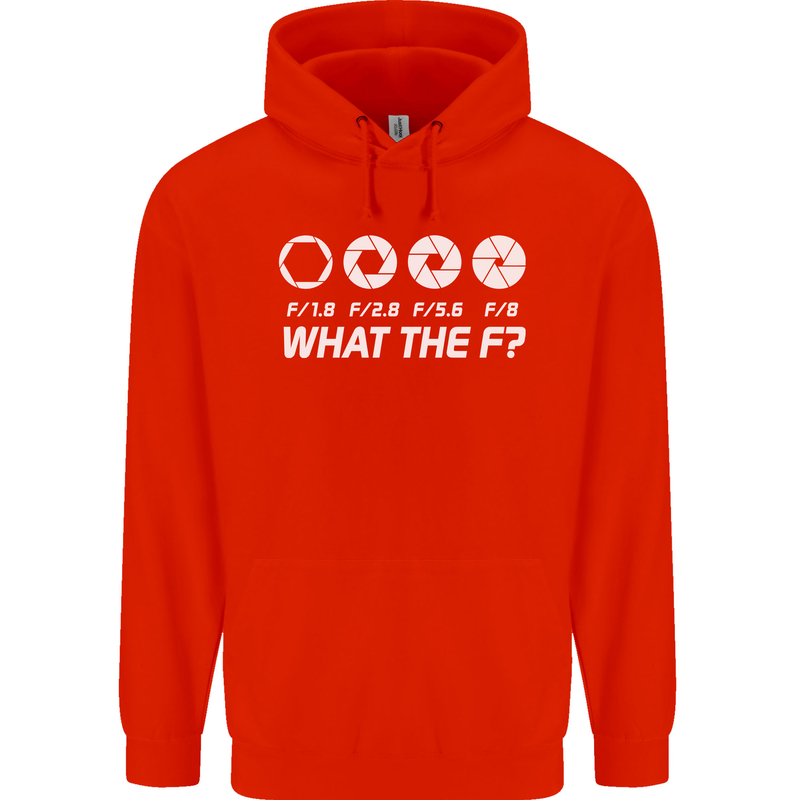 Photography What the F Stop Photographer Childrens Kids Hoodie Bright Red