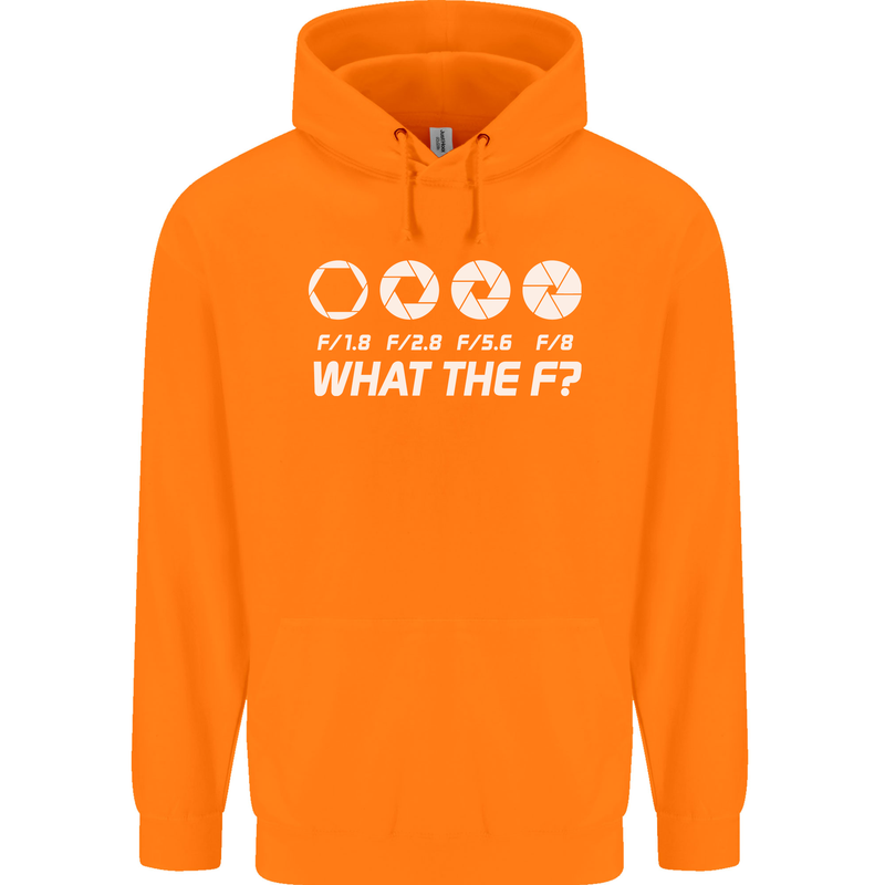 Photography What the F Stop Photographer Childrens Kids Hoodie Orange