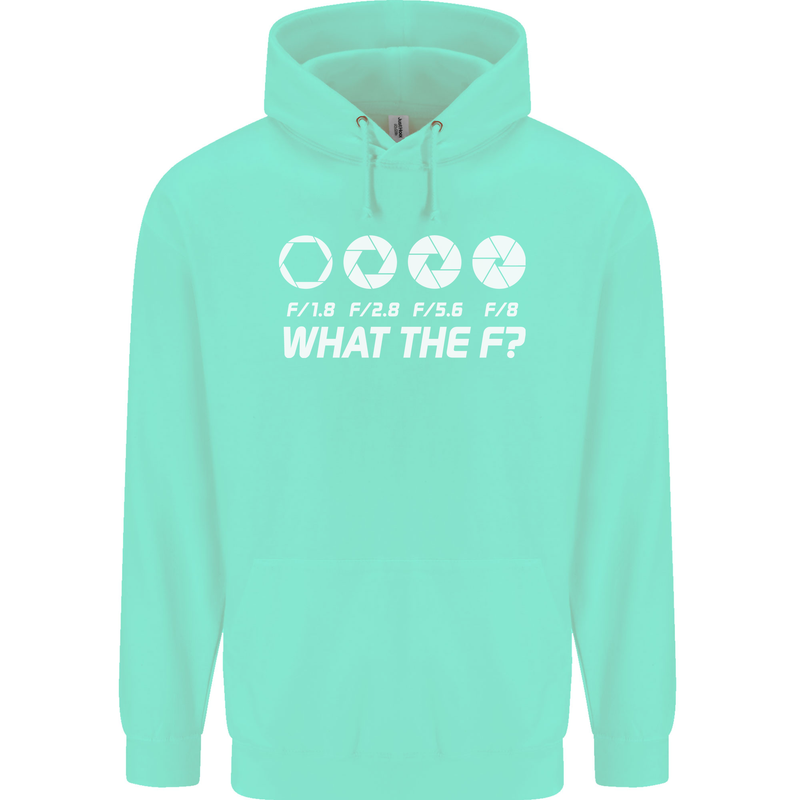 Photography What the F Stop Photographer Childrens Kids Hoodie Peppermint