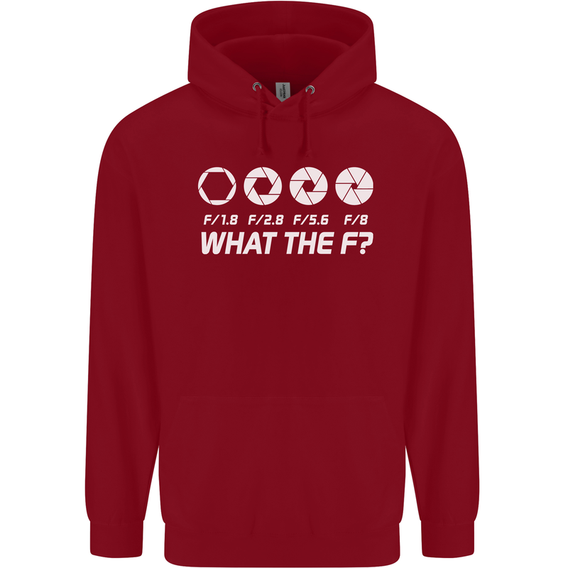 Photography What the F Stop Photographer Childrens Kids Hoodie Red