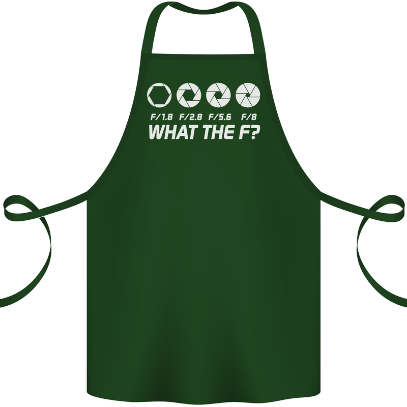 Photography What the F Stop Photographer Cotton Apron 100% Organic Forest Green