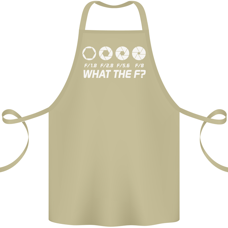 Photography What the F Stop Photographer Cotton Apron 100% Organic Khaki