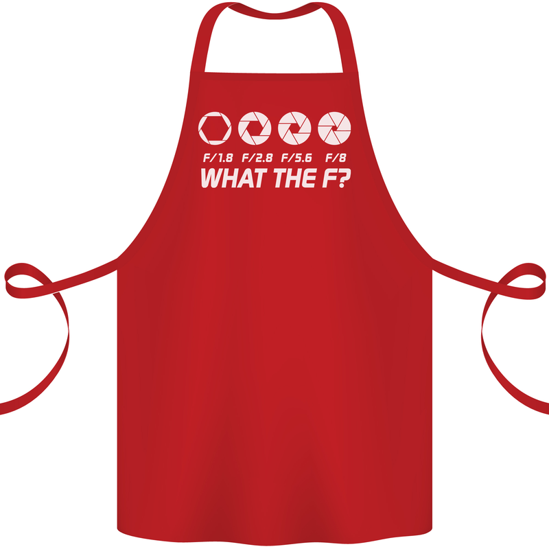 Photography What the F Stop Photographer Cotton Apron 100% Organic Red