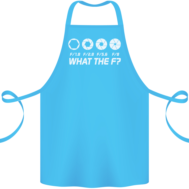 Photography What the F Stop Photographer Cotton Apron 100% Organic Turquoise