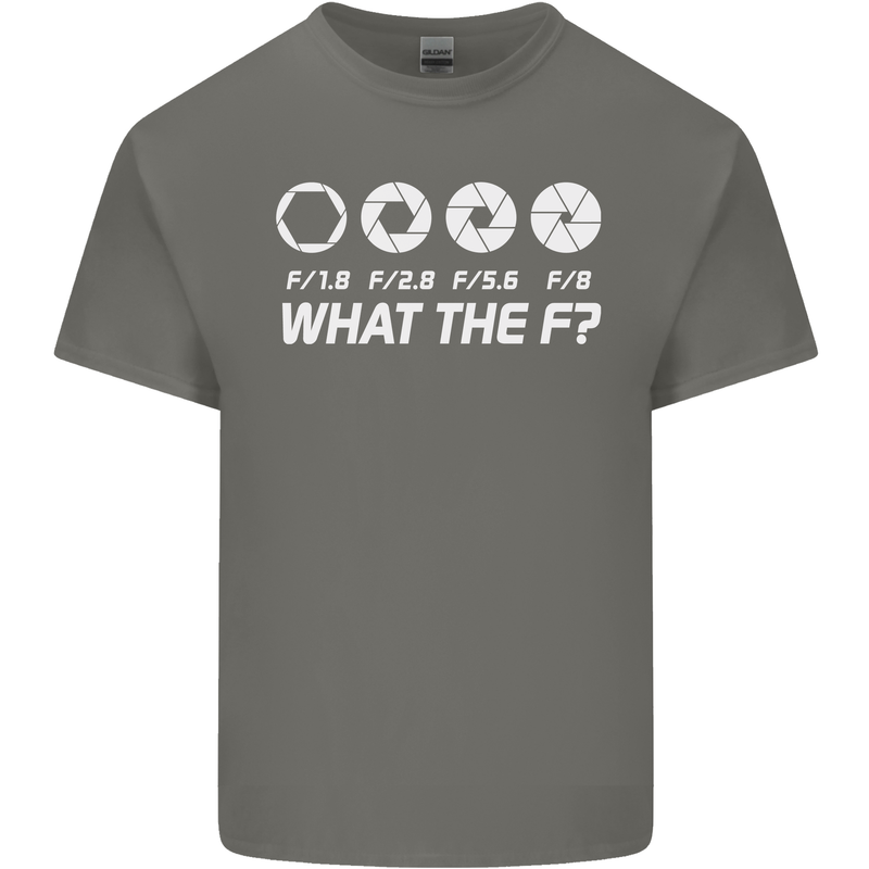 Photography What the F Stop Photographer Mens Cotton T-Shirt Tee Top Charcoal