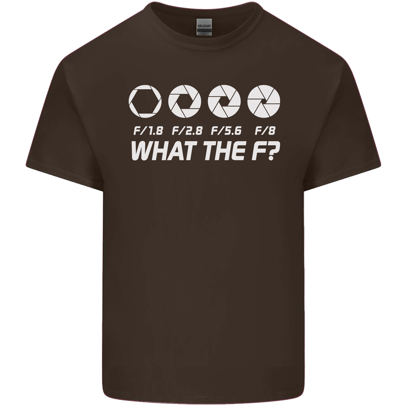 Photography What the F Stop Photographer Mens Cotton T-Shirt Tee Top Dark Chocolate