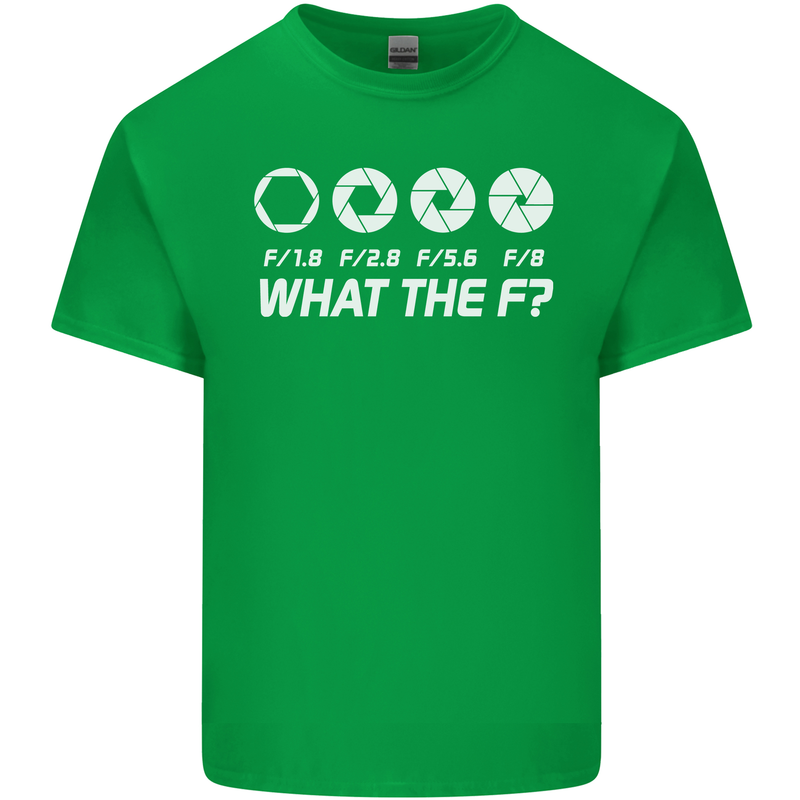 Photography What the F Stop Photographer Mens Cotton T-Shirt Tee Top Irish Green