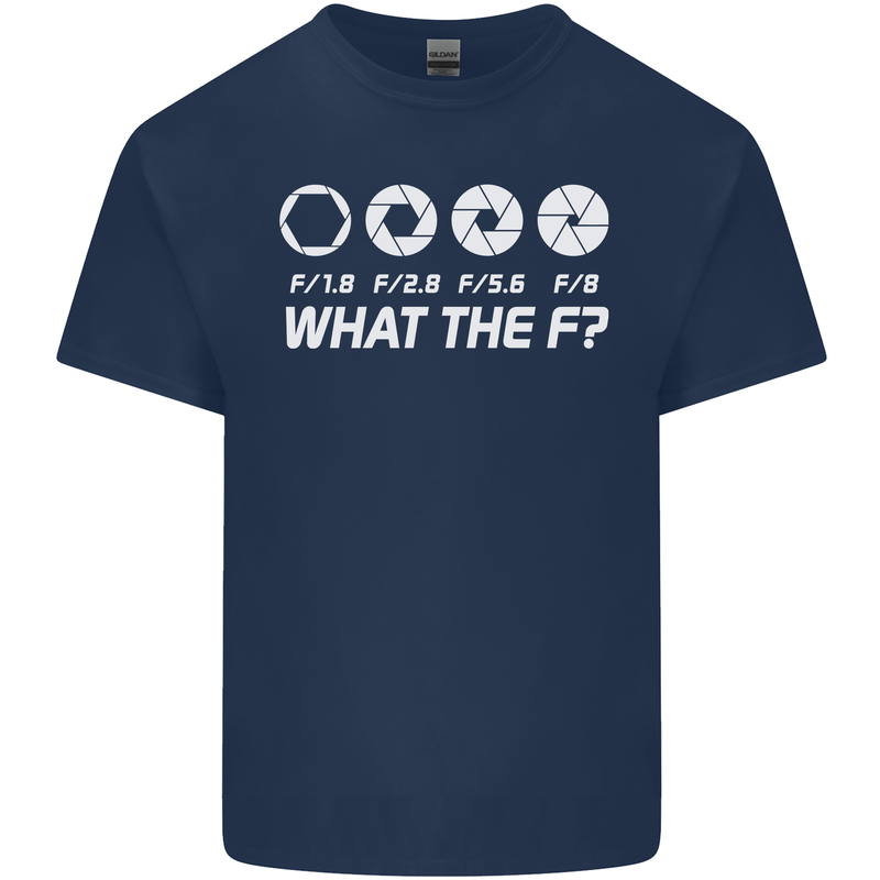 Photography What the F Stop Photographer Mens Cotton T-Shirt Tee Top Navy Blue