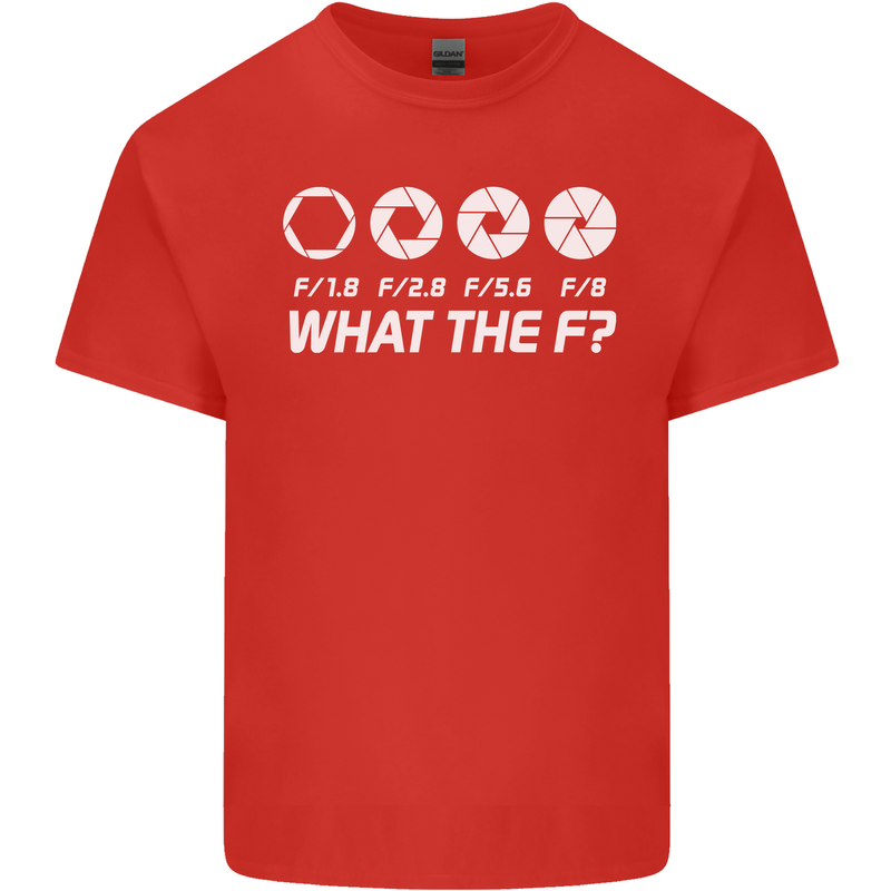 Photography What the F Stop Photographer Mens Cotton T-Shirt Tee Top Red