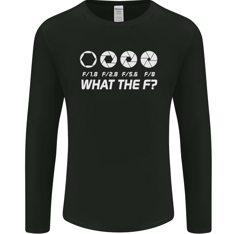 Photography What the F Stop Photographer Mens Long Sleeve T-Shirt Black