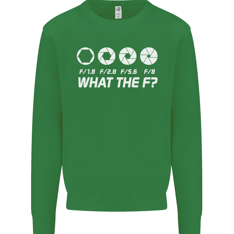Photography What the F Stop Photographer Mens Sweatshirt Jumper Irish Green