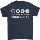 Photography What the F Stop Photographer Mens T-Shirt Cotton Gildan Navy Blue