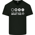 Photography What the F Stop Photographer Mens V-Neck Cotton T-Shirt Black