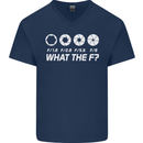 Photography What the F Stop Photographer Mens V-Neck Cotton T-Shirt Navy Blue