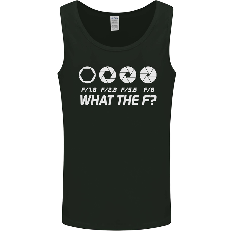 Photography What the F Stop Photographer Mens Vest Tank Top Black