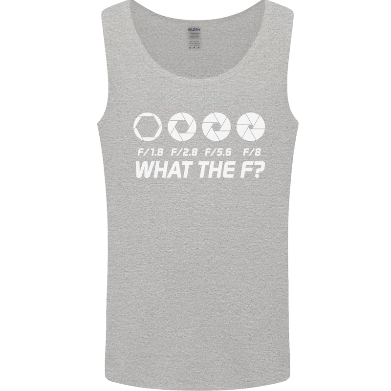 Photography What the F Stop Photographer Mens Vest Tank Top Sports Grey