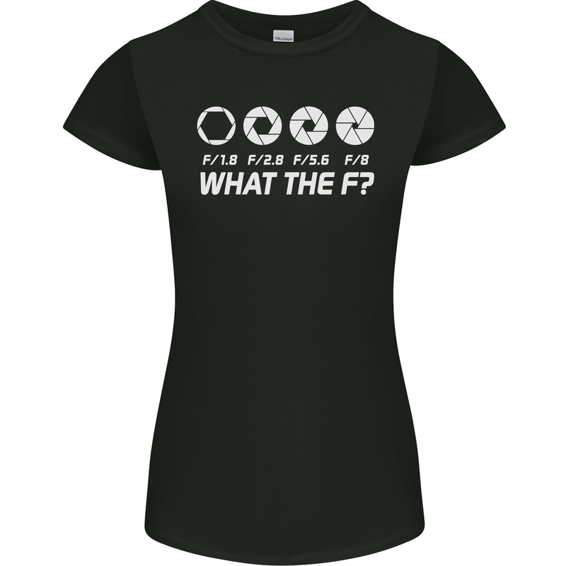 Photography What the F Stop Photographer Womens Petite Cut T-Shirt Black