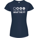 Photography What the F Stop Photographer Womens Petite Cut T-Shirt Navy Blue