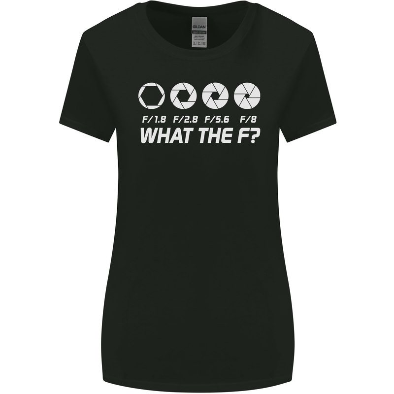 Photography What the F Stop Photographer Womens Wider Cut T-Shirt Black