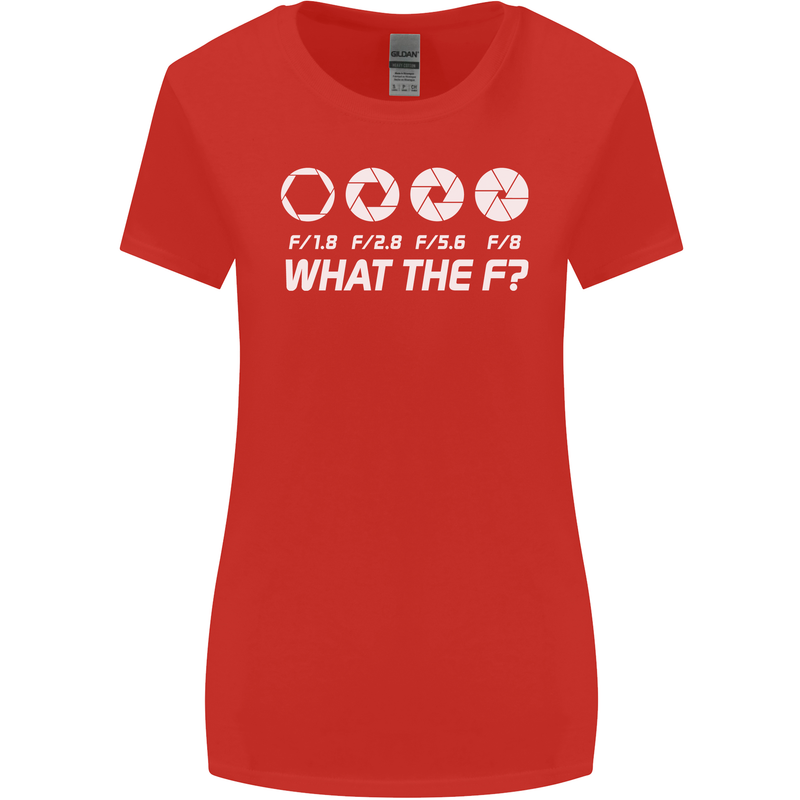 Photography What the F Stop Photographer Womens Wider Cut T-Shirt Red