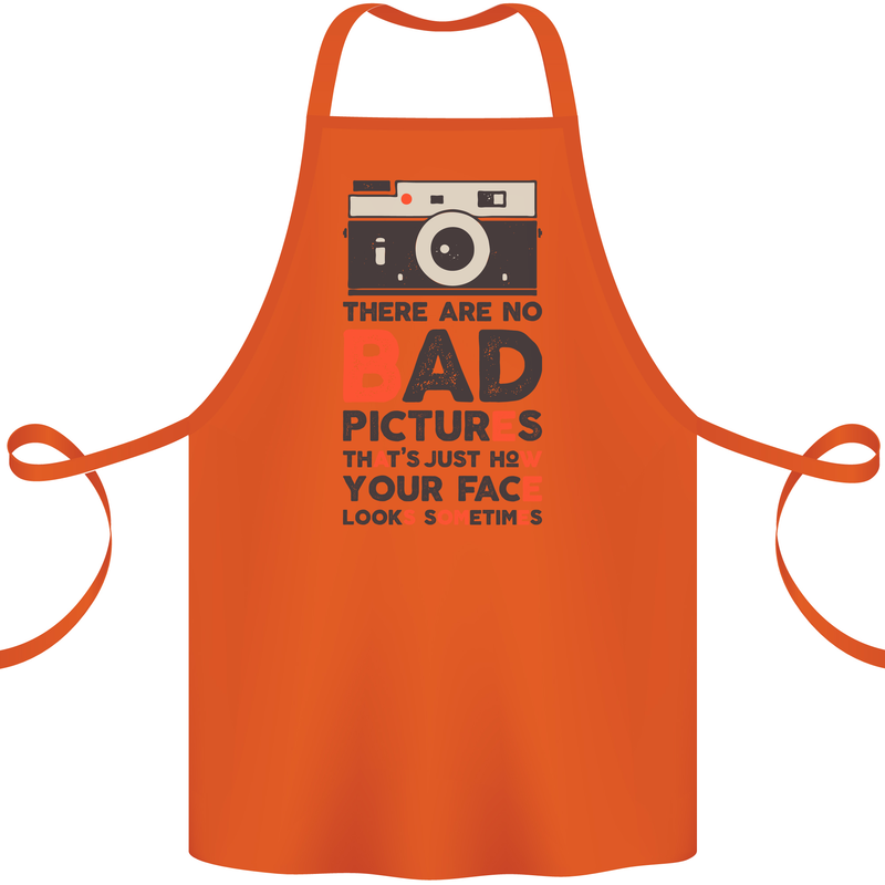 Photography Your Face Funny Photographer Cotton Apron 100% Organic Orange