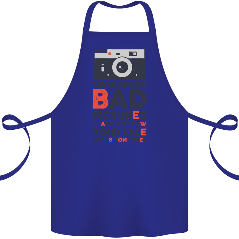 Photography Your Face Funny Photographer Cotton Apron 100% Organic Royal Blue