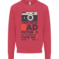 Photography Your Face Funny Photographer Kids Sweatshirt Jumper Heliconia