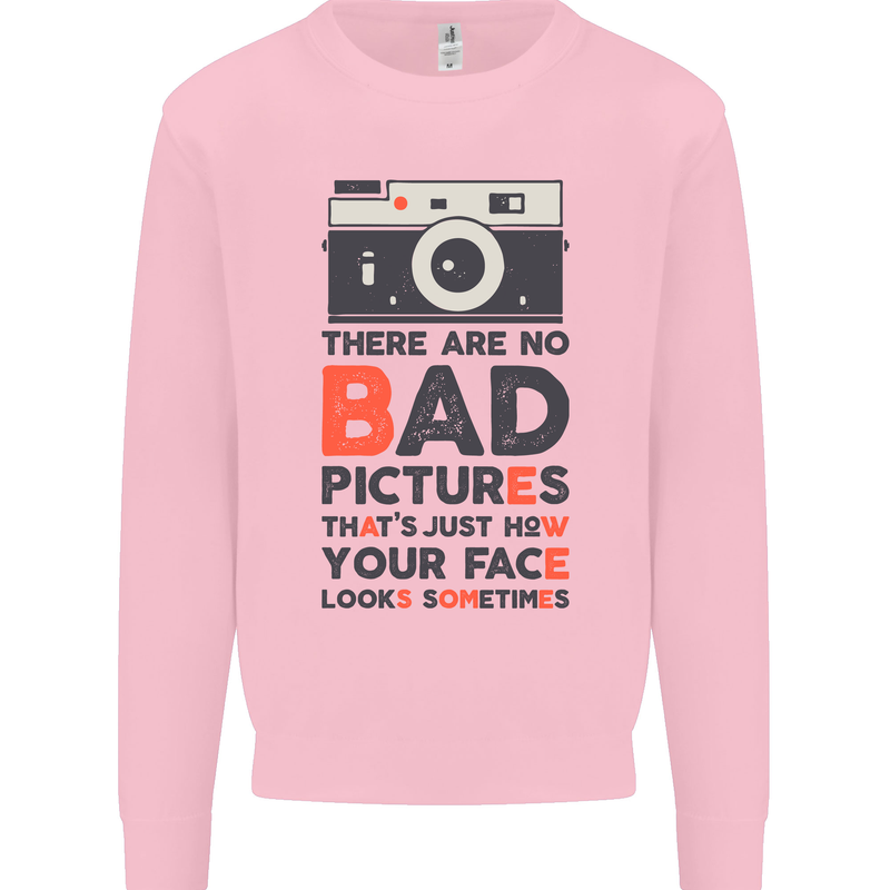Photography Your Face Funny Photographer Kids Sweatshirt Jumper Light Pink