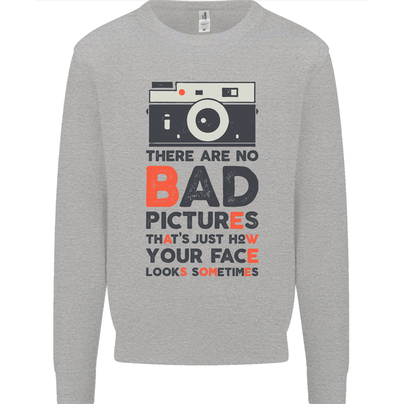 Photography Your Face Funny Photographer Kids Sweatshirt Jumper Sports Grey