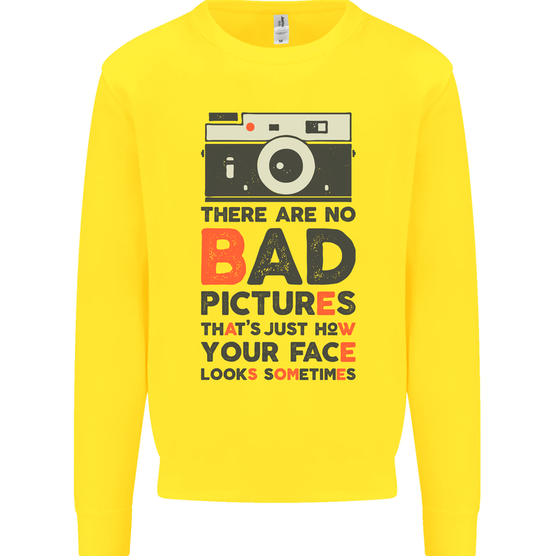 Photography Your Face Funny Photographer Kids Sweatshirt Jumper Yellow