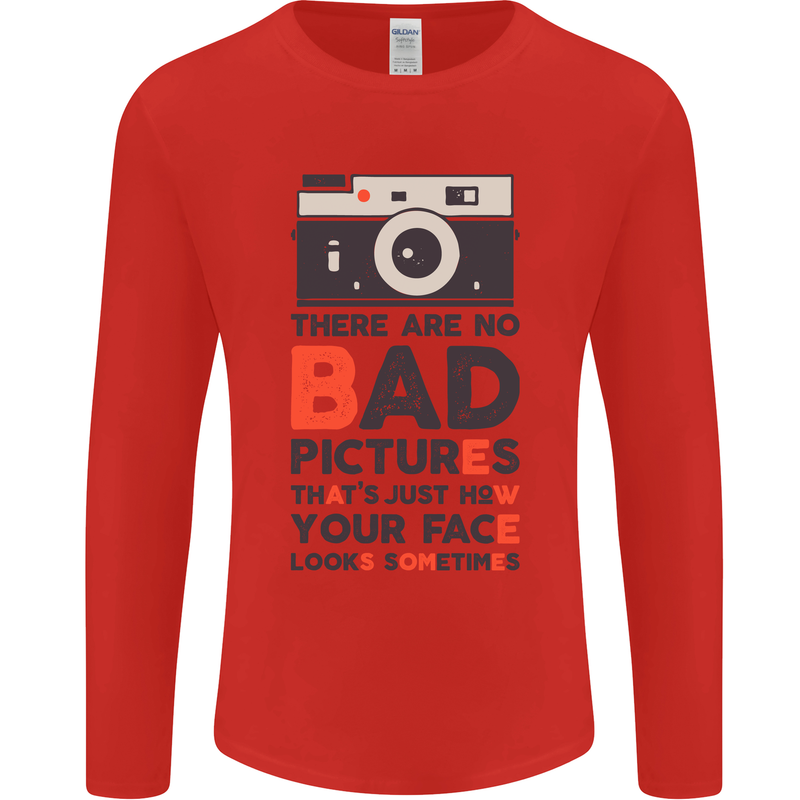 Photography Your Face Funny Photographer Mens Long Sleeve T-Shirt Red