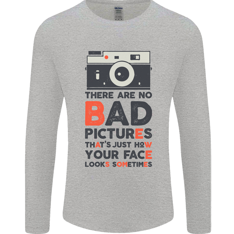 Photography Your Face Funny Photographer Mens Long Sleeve T-Shirt Sports Grey