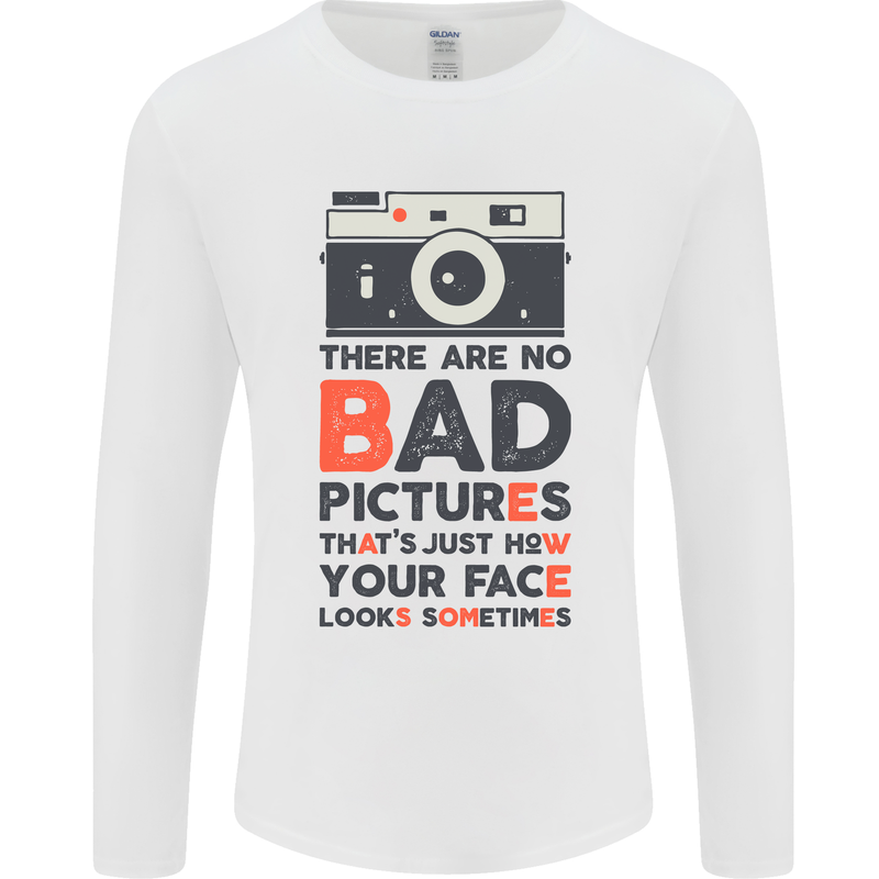 Photography Your Face Funny Photographer Mens Long Sleeve T-Shirt White