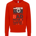 Photography Your Face Funny Photographer Mens Sweatshirt Jumper Bright Red