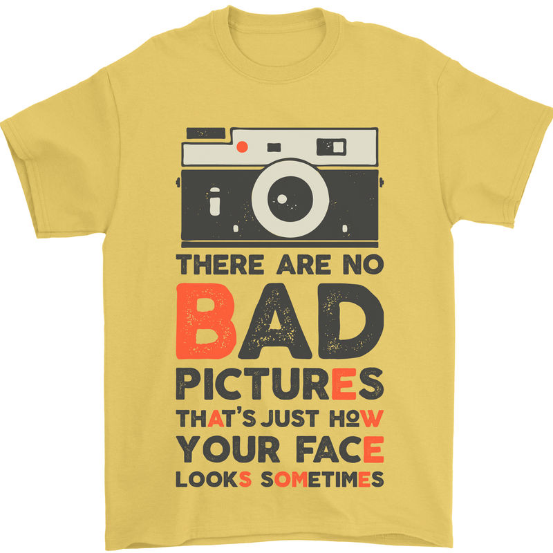Photography Your Face Funny Photographer Mens T-Shirt Cotton Gildan Yellow