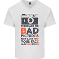 Photography Your Face Funny Photographer Mens V-Neck Cotton T-Shirt White
