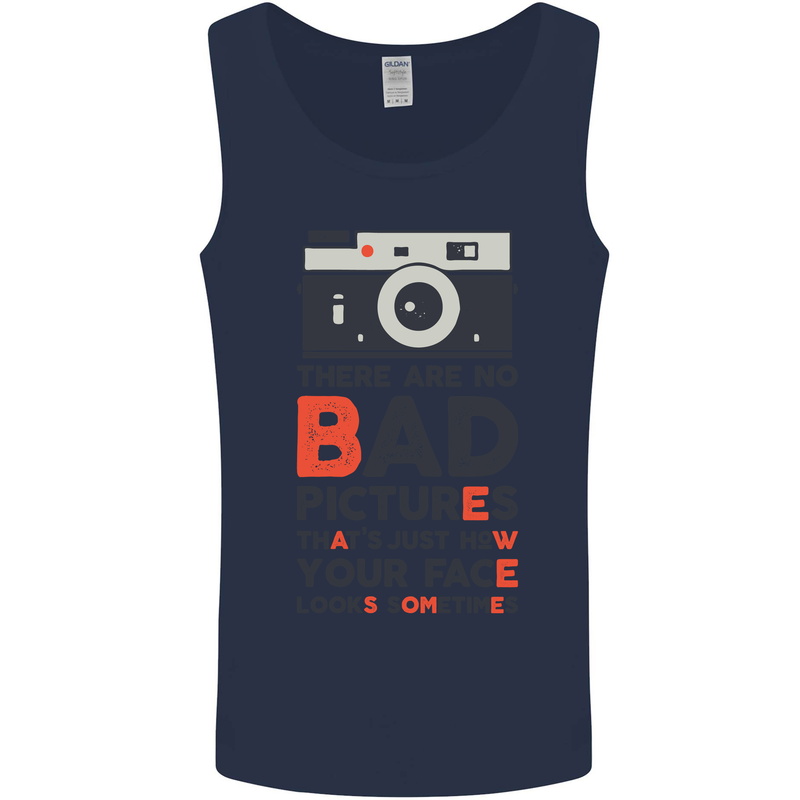 Photography Your Face Funny Photographer Mens Vest Tank Top Navy Blue
