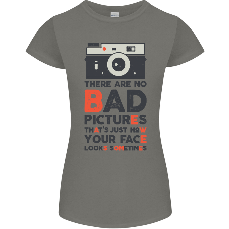 Photography Your Face Funny Photographer Womens Petite Cut T-Shirt Charcoal