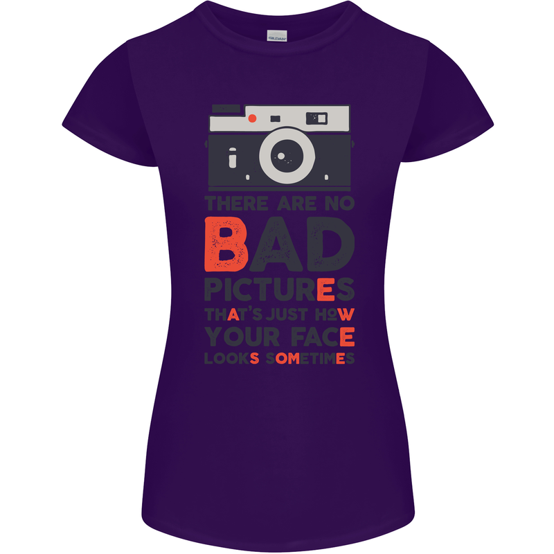 Photography Your Face Funny Photographer Womens Petite Cut T-Shirt Purple