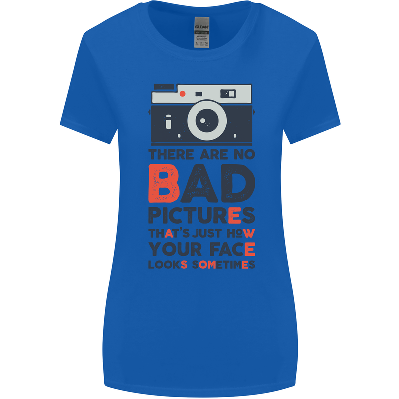 Photography Your Face Funny Photographer Womens Wider Cut T-Shirt Royal Blue