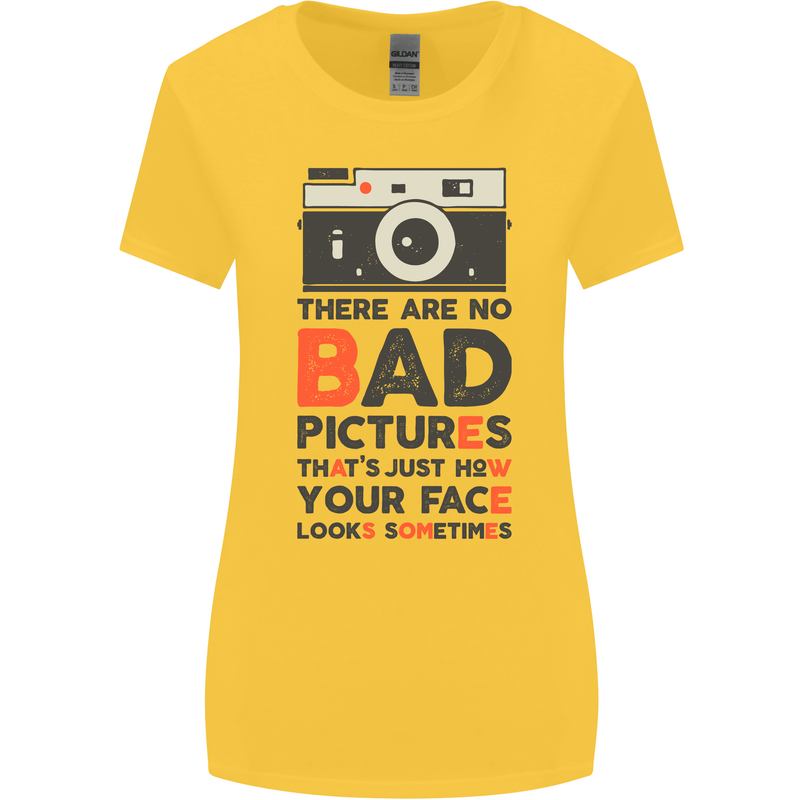 Photography Your Face Funny Photographer Womens Wider Cut T-Shirt Yellow