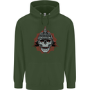 Pickelhaube Skull Prussian Helmet Biker Childrens Kids Hoodie Forest Green