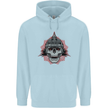 Pickelhaube Skull Prussian Helmet Biker Childrens Kids Hoodie Light Blue