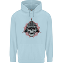 Pickelhaube Skull Prussian Helmet Biker Childrens Kids Hoodie Light Blue