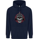 Pickelhaube Skull Prussian Helmet Biker Childrens Kids Hoodie Navy Blue
