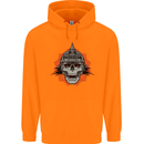 Pickelhaube Skull Prussian Helmet Biker Childrens Kids Hoodie Orange