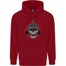Pickelhaube Skull Prussian Helmet Biker Childrens Kids Hoodie Red