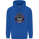 Pickelhaube Skull Prussian Helmet Biker Childrens Kids Hoodie Royal Blue