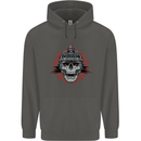Pickelhaube Skull Prussian Helmet Biker Childrens Kids Hoodie Storm Grey